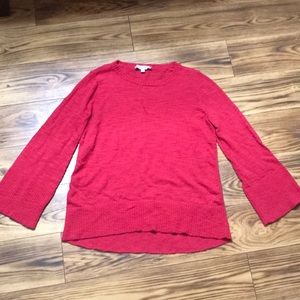 Bell-Sleeved Pink LOFT Sweater
